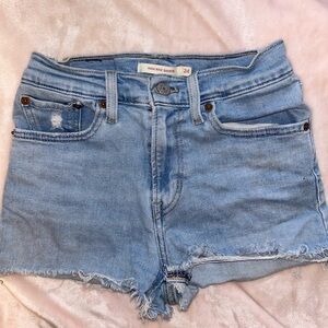 Levi’s high waisted blue shorts